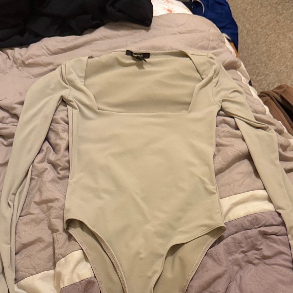 Forever 21 Cream Long Sleeve Top
